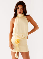 Birdie Halterneck Mini Dress - Yellow