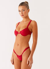 Airlie Scrunch Bikini Bottoms - Deep Red