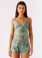 Ajean Sequin Cami Top - Lime Blood