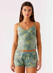 Ajean Sequin Cami Top - Lime Blood
