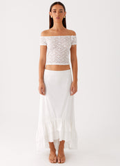 Alessandra Maxi Skirt - White