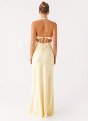 Ambre Mesh Panel Maxi Dress - Yellow
