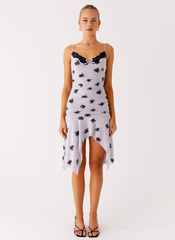 Amor Flock Hanky Mini Dress - Lilac