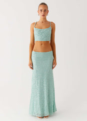 Amoura Sequin Cowl Top - Mint Sage