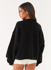 Annie One Button Cardigan - Black