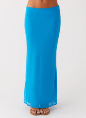 Another Life Chiffon Maxi Skirt - Turquoise
