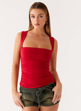 Aria Top - Merlot Red