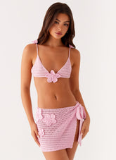 Aziza Crochet Bikini Top - Pink