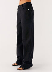 Back Again Straight Leg Denim Jeans - Black