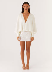 Baxter Balloon Sleeve Blouse - Off White