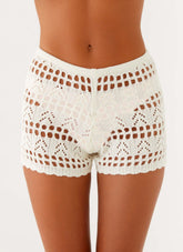Baylock Crochet Shorts - White