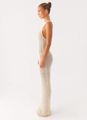 Beach House Crochet Maxi Dress - White