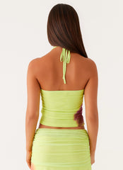 Bernie Halter Top - Green Tropical