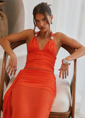 Blaze Halter Top - Fire Red