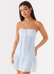 Bloomsbury Bustier Mini Dress - Blue
