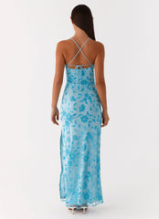 Bright Lights Beaded Maxi Dress - Blue