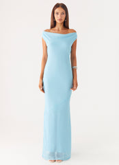 Brittany Chiffon Maxi Dress - Turquoise