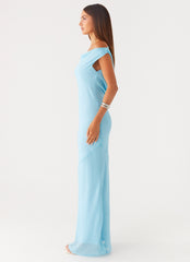 Brittany Chiffon Maxi Dress - Turquoise