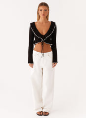 Butterfly Effect Knit Top - Black