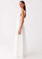 Carmel High Neck Maxi Dress - White