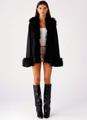 Carmelita Fur Trim Jacket - Black