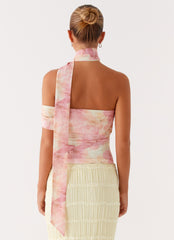 Christal Scarf Top - Floral Print