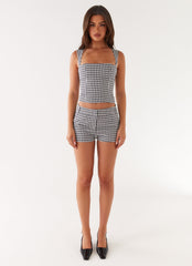 Clayton Top - Black Gingham