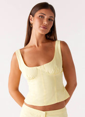 Coastline Bustier Top - Yellow