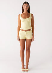 Coastline Mini Shorts - Yellow