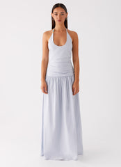 Cristina Halter Maxi Dress - Cornflower Blue