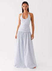 Cristina Halter Maxi Dress - Cornflower Blue
