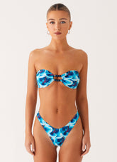 Cuba Bikini Bottoms - Turquoise Floral