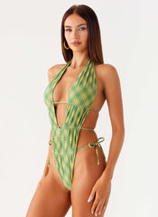 Dandara Cut Out Swimsuit - Jungle Check