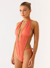 Dandara Cut Out Swimsuit - Orange