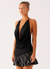 Dasha Cowl Top - Black