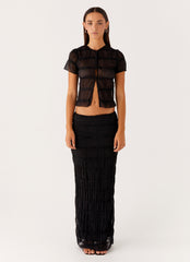 Daydreaming Low Rise Maxi Skirt - Black