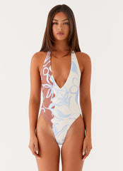 Delia One Piece Swimsuit - Bloom Wave Print