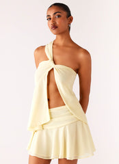 Delight Me Asymmetrical Top - Yellow