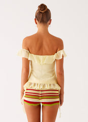 Dylan Off Shoulder Top - Yellow