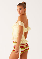 Dylan Off Shoulder Top - Yellow