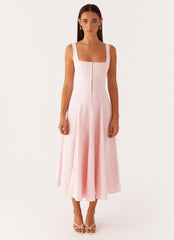 Ebony Midi Dress - Pastel Pink