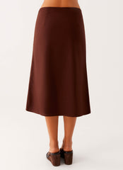 Esther Midi Skirt - Chocolate
