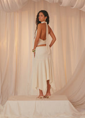 Evaden Low Rise Midi Skirt - Ivory