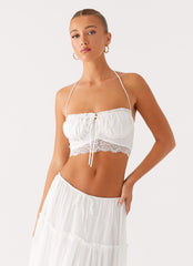 Evi Halterneck Top - Ivory