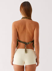 Gliese Cowl Neck Top - Cyber Floral