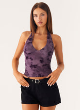 Hanny Halter Top - Purple