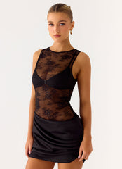 Harlem Lace Mini Dress - Black