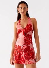 Heavy Hearted Mini Dress - Sicily Sunsets Print