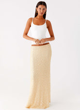 Honestly Sequin Maxi Skirt - Yellow