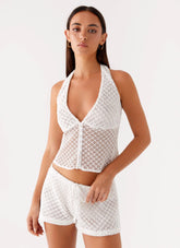 Imaan Halter Top - White